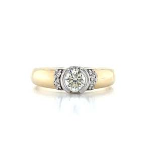 Engagement Wedding Rings: 'Liz' 9k B/Tn 0.54ct Diamond S/R Ring w Diamond Accents