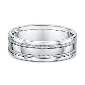 White Gold or Platinum Wedding Ring