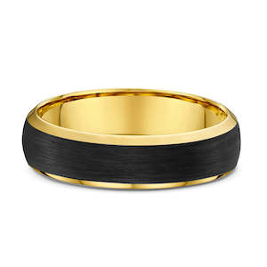 Wedding Rings: Carbon Fibre & Gold Men's Wedding Ring