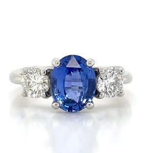 Jewellery Sapphire: 'Shiraan' Platinum 2.56ct Sapphire & Diamonds Ring