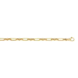 9k Yellow Gold 5mm Belcher Figaro 3:1 Bracelet