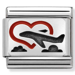 Mens Jewellery: Nomination Composable Classic Heart with Plane Charm