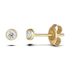 Gifts Under 500: 9k Yellow Gold 2=0.15ct Lab Grown Rubover Stud Earrings