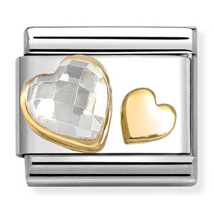 Nomination Composable Heart w White Heart Charm