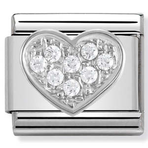 Jewellery Cubic Zirconia: Nomination Composable CZ Heart Charm