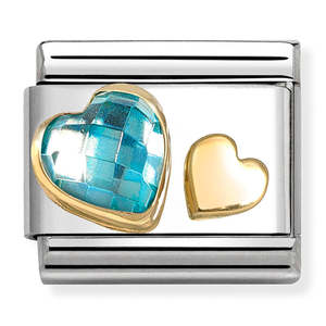 Nomination Composable Heart w Light Blue Heart Charm