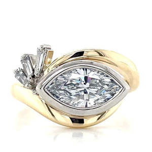 The Platinum Collection: 'Edith' 9k Yellow Gold & Platinum 1.66ct LG & Diamonds Ring