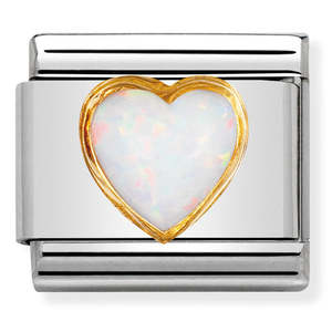 Nomination Composable White Opal Heart Charm