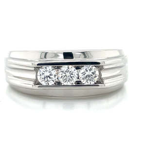 Rings: 9k White Gold 0.53ct LG Diamond Ring