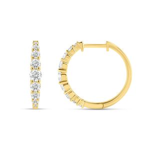Earrings: 9k Yellow Gold 1.11ct LG Diamond Hoop Earrings
