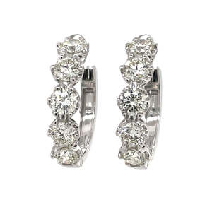 18k White Gold 2.02ct Diamond Hoop Earrings