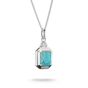 Necklaces Pendants: THOMAS SABO ELYNDRA IMT.TURQ OCTOGON N/L 40-45cm