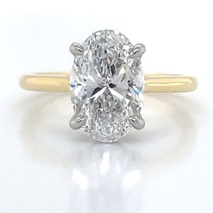 'Mikaela' 18k Gold & Platinum 3.00ct Oval LG Diamond Ring