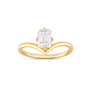 Diamond Jewellery: 9k Yellow Gold 1.02ct Emerald Cut LG Diamond Ring