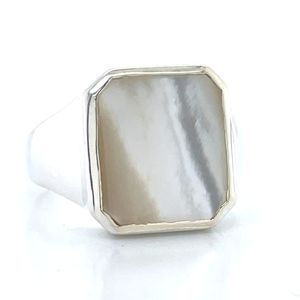 Stg Silver 4.56ct Octagonal MOP Ring