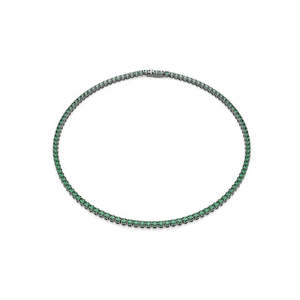 SWAROVSKI MATRIX:TENNIS NECKLACE GREEN