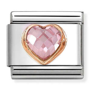 Nomination Pink CZ HEART Charm