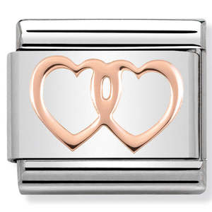 Rose Gold Collection: Nomination Composable Double Heart Charm