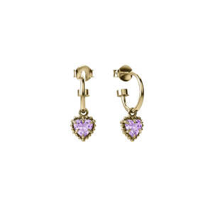 Stolen Girlfriends Club Dahlias Heart Anchor Earrings Gold Plated