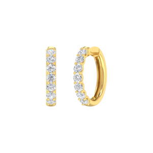 Earrings: 9k Yellow Gold 1.02ct Lab Grown Diamond Hoop Earrings