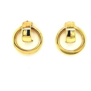9k Yellow Gold Stud Circle Earring 20mm