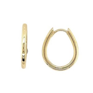 Earrings: 9K Yellow Gold Teardrop Huggie Earrings