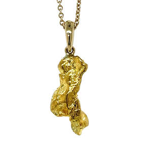 18k Yellow Gold Nugget Pendant