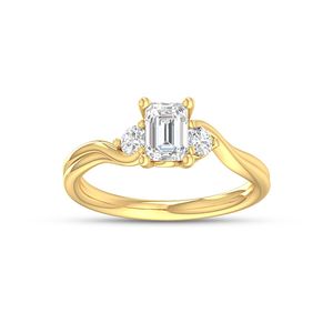 Diamonds: 9k Yellow Gold 1.00ct Lab Grown Diamond Trilogy Ring