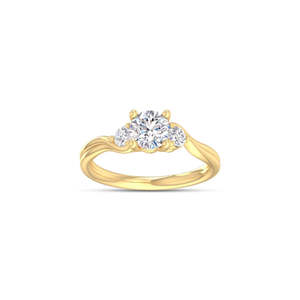 9k Yellow Gold 1.06ct Lab Grown Diamond Trilogy Ring