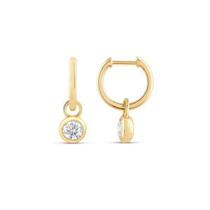9k Yellow Gold 2=1.00ct Lab Grown Diamond Hoop Drop Earrings
