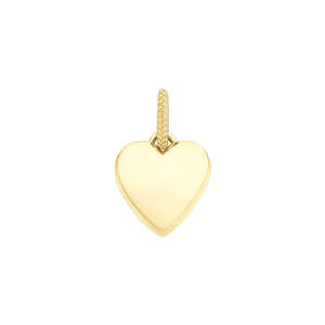 9k Yellow Gold 20mm Flat Heart Pendant