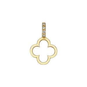 9k Yellow Gold Diamond Set Open Clover Pendant