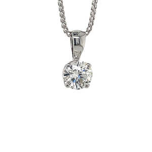 9k White Gold 1.03ct Lab Grown Diamond Pendant