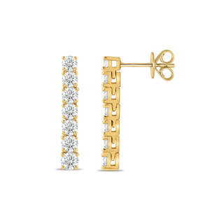 9k Yellow Gold Lab Grown Diamond Drop Earrings