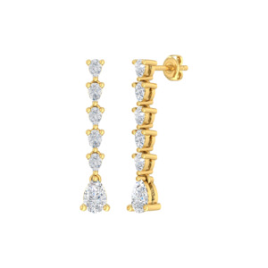 9k Yellow Gold Lab Grown Diamond Drop Earrings