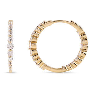 9k Yellow Gold 1.09ct Lab Grown Diamond Hoop Earrings