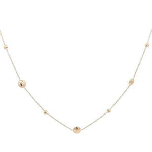 9k Yellow Gold Trace Chain with Flat Discs Necklace