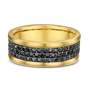 Diamond Jewellery: Black Diamonds with Gold Wedding Ring