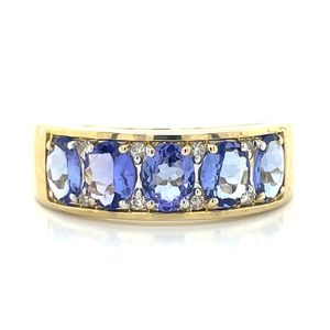 9k Yellow Gold Tanzanite & Diamond Ring