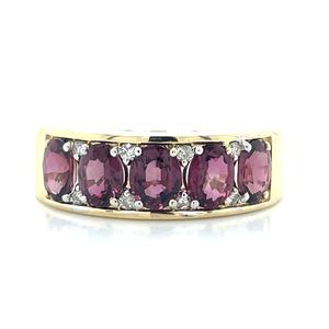 Rings: 9k Yellow Gold Ruby & Diamond Ring