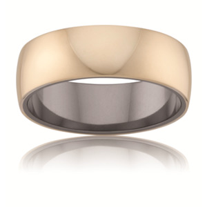 Tantaluxe 9k Yellow Gold And Tantalum Inner Sleeve Half Round Ring