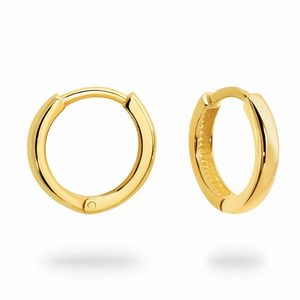 9k Yellow Gold Oval Huggie Hoop Earrings