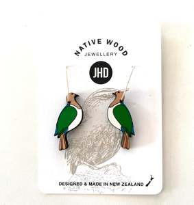 Earrings: Kererū  earrings (new 2023)