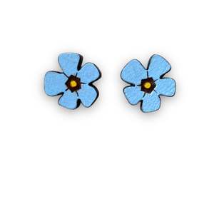 Earrings: :Chatham island Forget-me-not Rimu studs (Kopakopa)