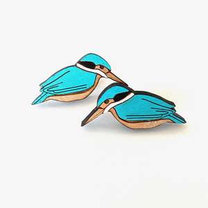 Rimu Kingfisher/kōtare bird studs