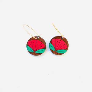 Rimu Pohutukawa flower earrings