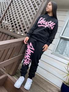 J-Hu$tle Graffiti Pink & White Tracksuit
