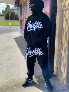 2025 Hoods: J-Hu$tle Graffiti Blue & White Tracksuit