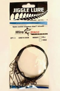 80lb black nylon coated stainless steel 7 strands wire trace leader with rolling&hellip;