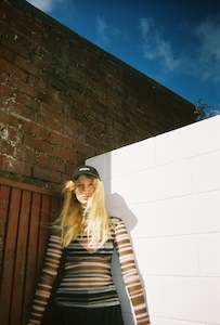 Top: 1999 Silk Mesh Top - Static Stripe